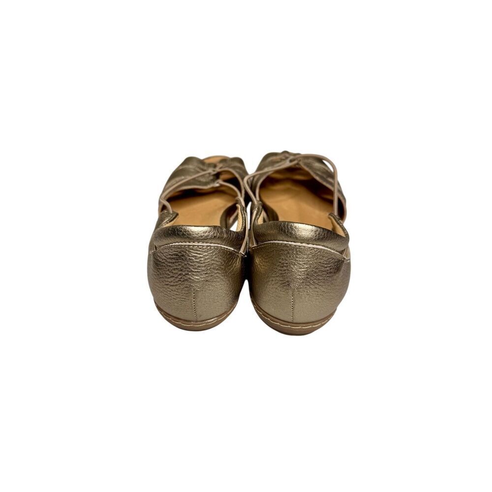 Earth aloha washed gold leather flat sandals size 9 wide width - Picture 4 of 10